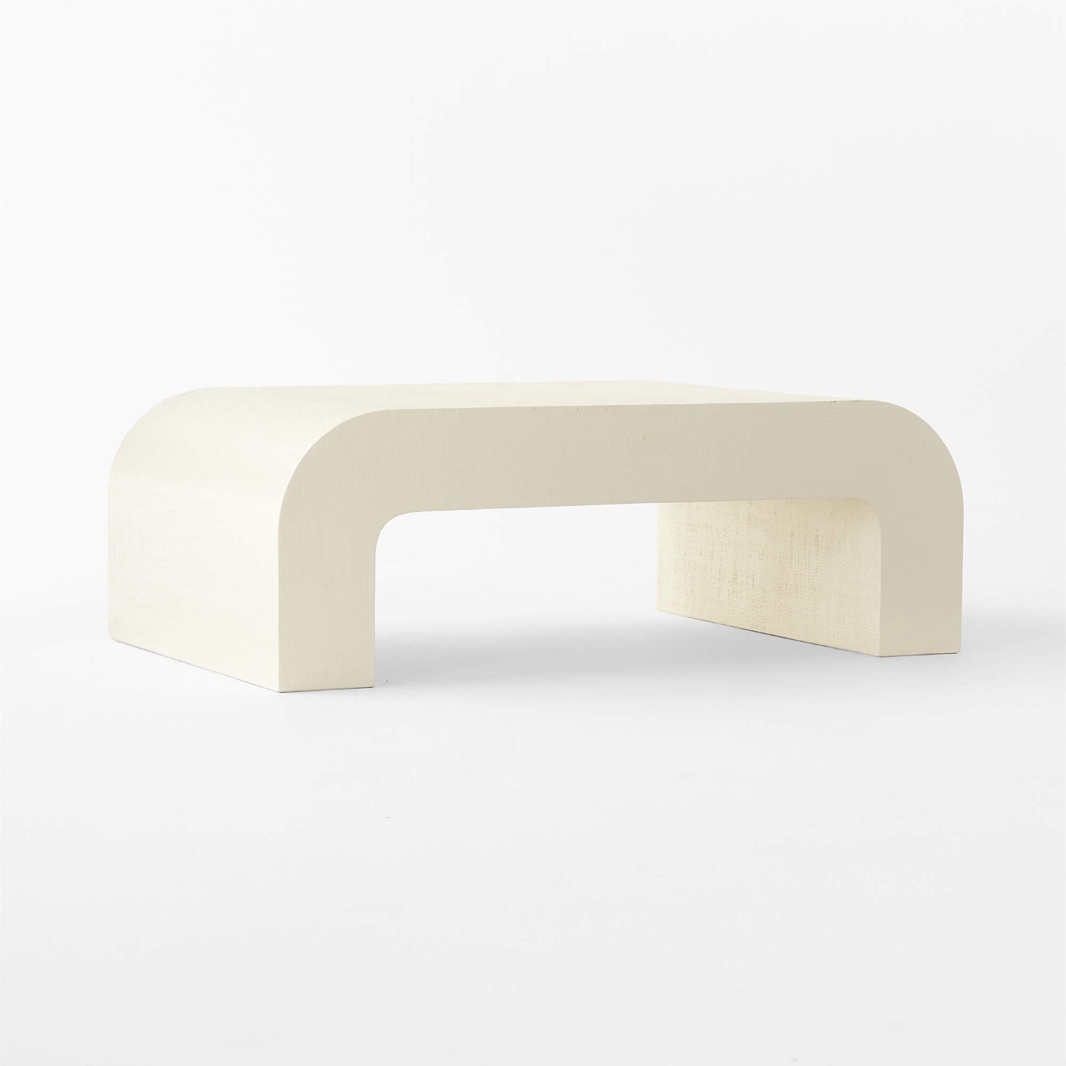 CB2 Crescent Square Ivory Resin Coffee Table - image-6