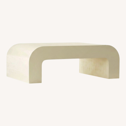 Used CB2 Crescent Square Ivory Resin Coffee Table for sale on AptDeco