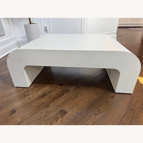 Used CB2 Crescent Square Ivory Resin Coffee Table for sale on AptDeco