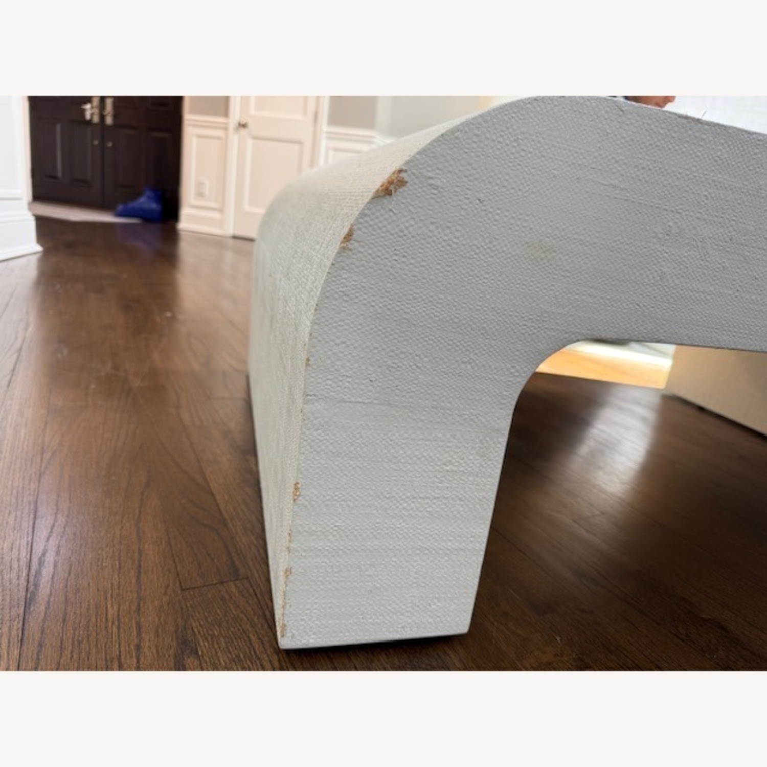 CB2 Crescent Square Ivory Resin Coffee Table - image-4