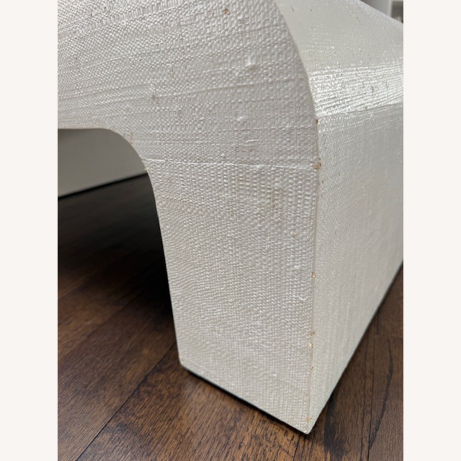 CB2 Crescent Square Ivory Resin Coffee Table - image-3