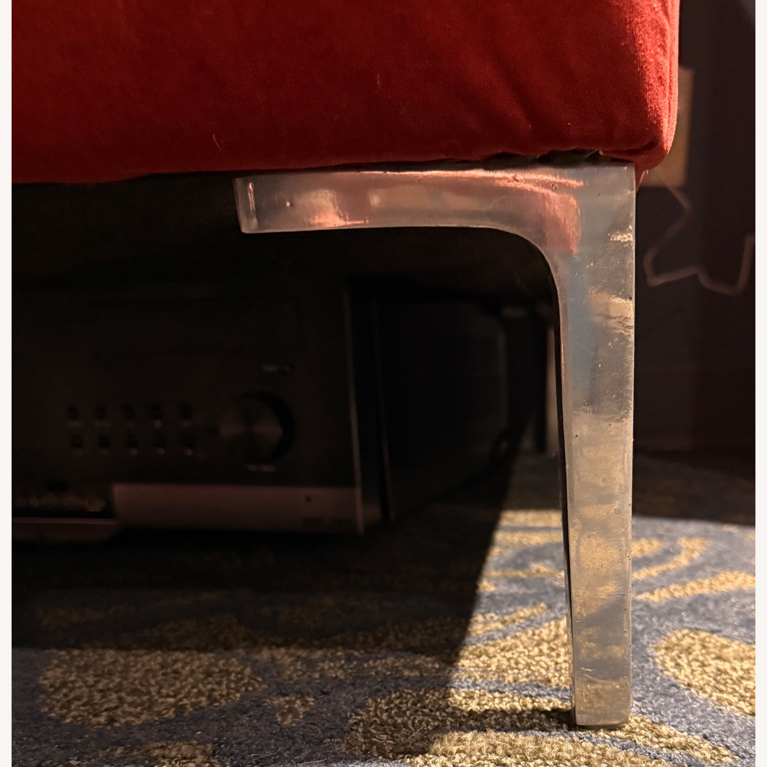 Maurice Villency Furniture Dark Red Chaise Lounge - image-2