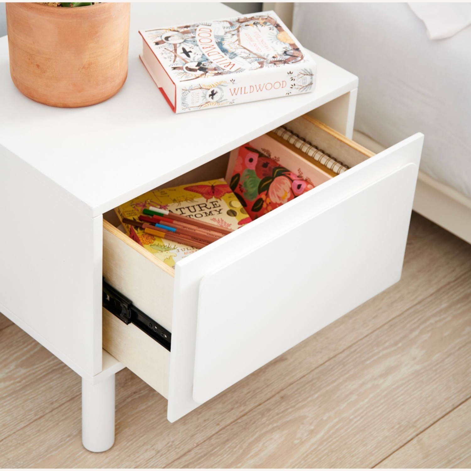 Pottery Barn White Wood Side Tables - image-12