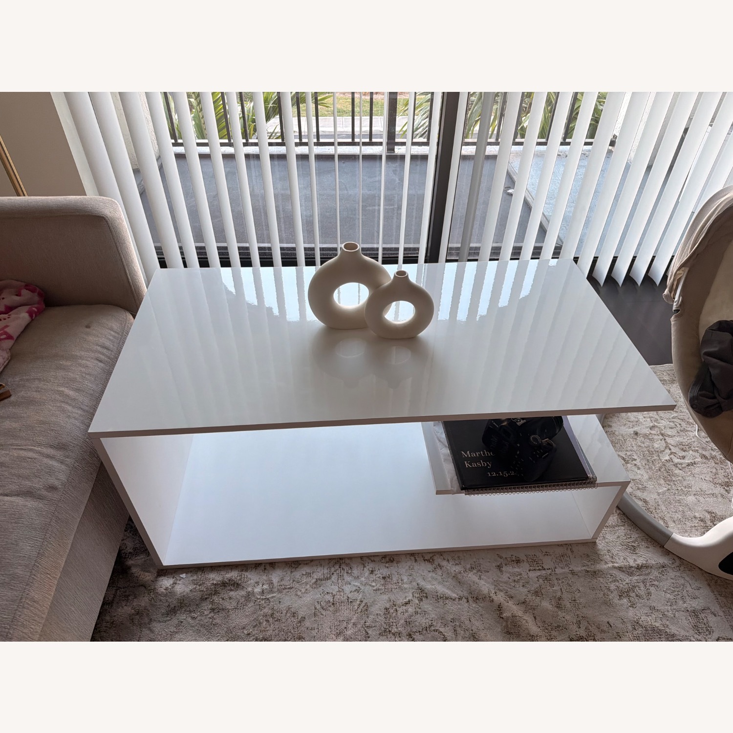 White Wood Coffee Table - image-3