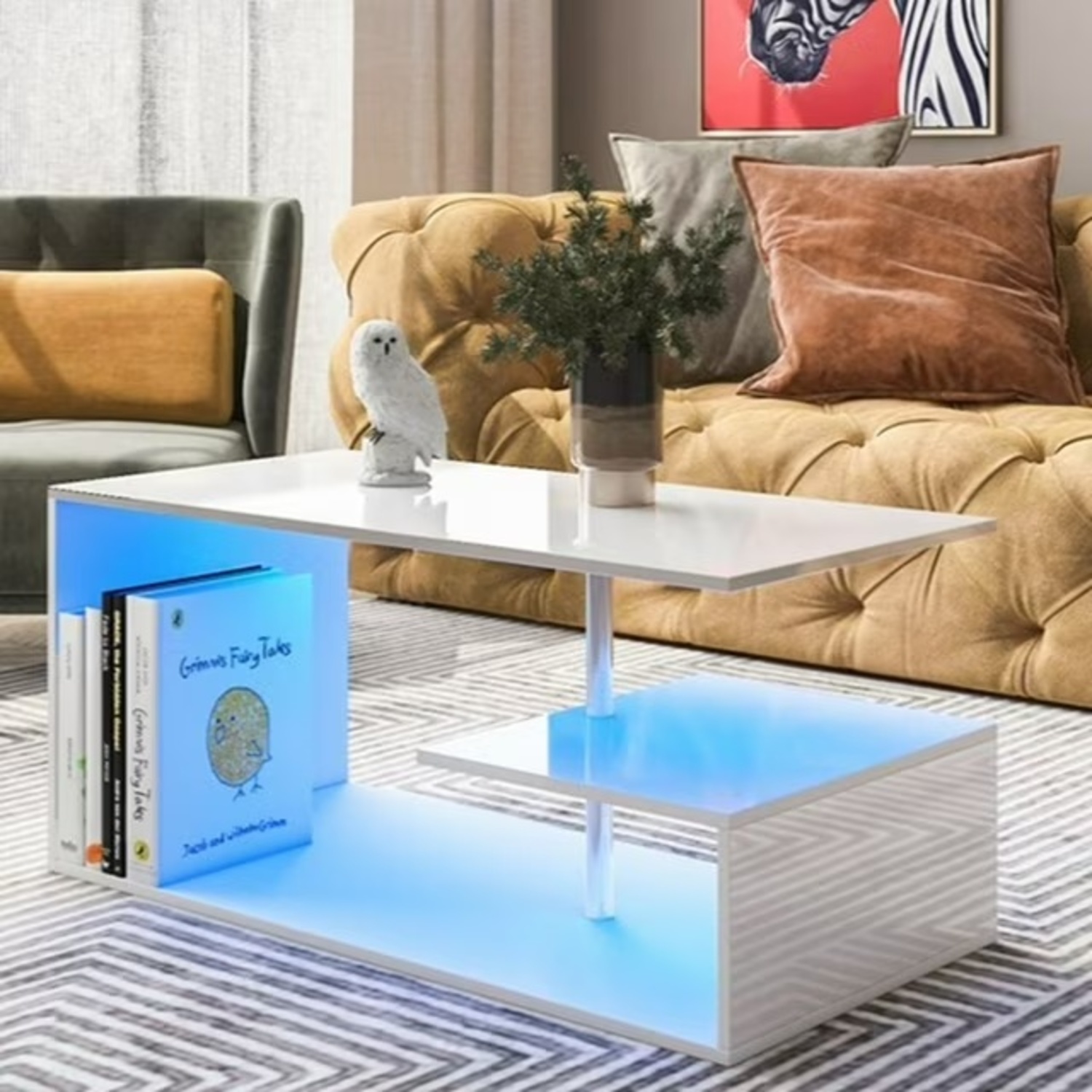 White Wood Coffee Table - image-0