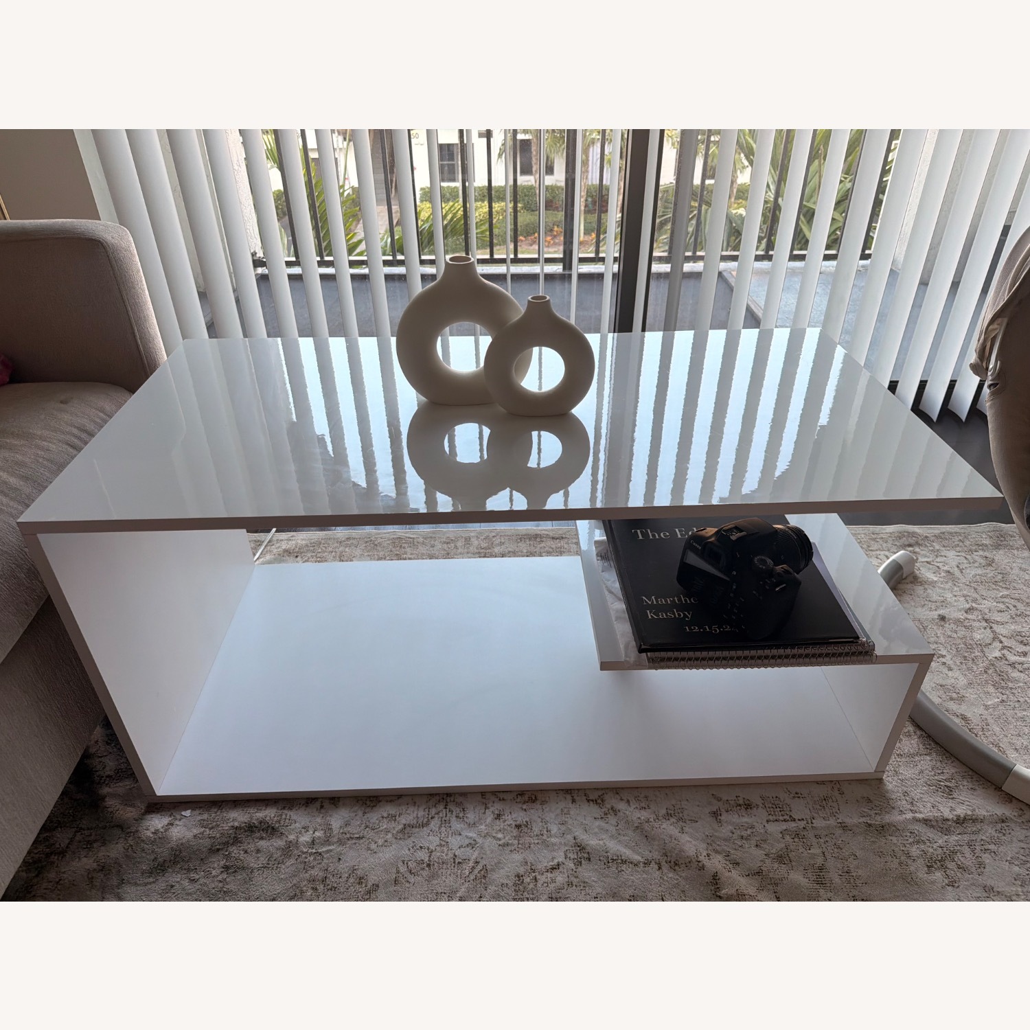 White Wood Coffee Table - image-2