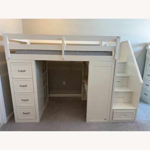 Used Raymour & Flanigan Barlow Twin Reversible Loft Bed for sale on AptDeco