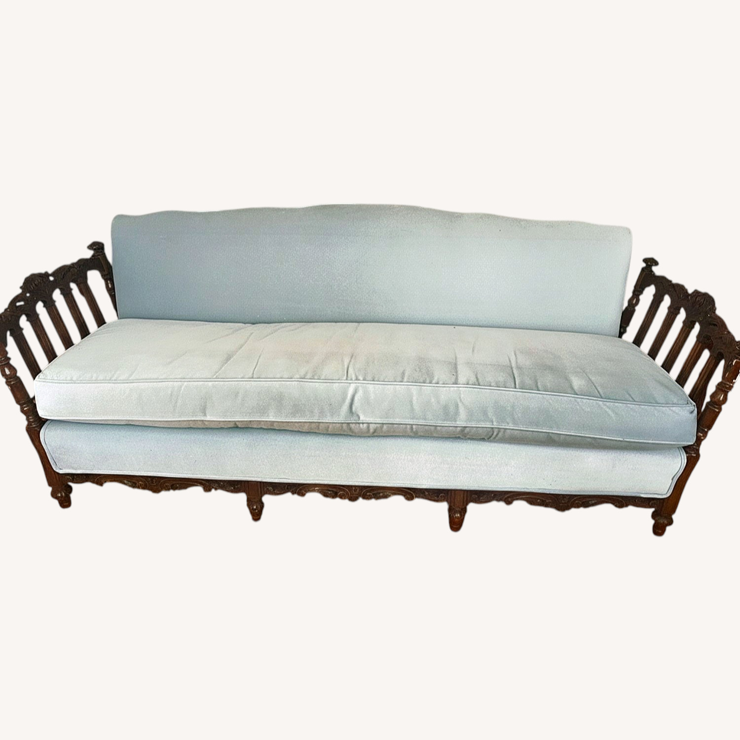 Blue Wood 3+ Seater Sofa - image-0