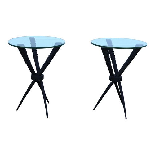 Used West Elm Oryx Horn Black Metal Side Tables for sale on AptDeco