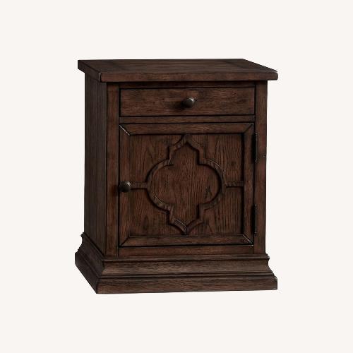 Used Pottery Barn Lorraine Dark Brown Wood Side Table for sale on AptDeco