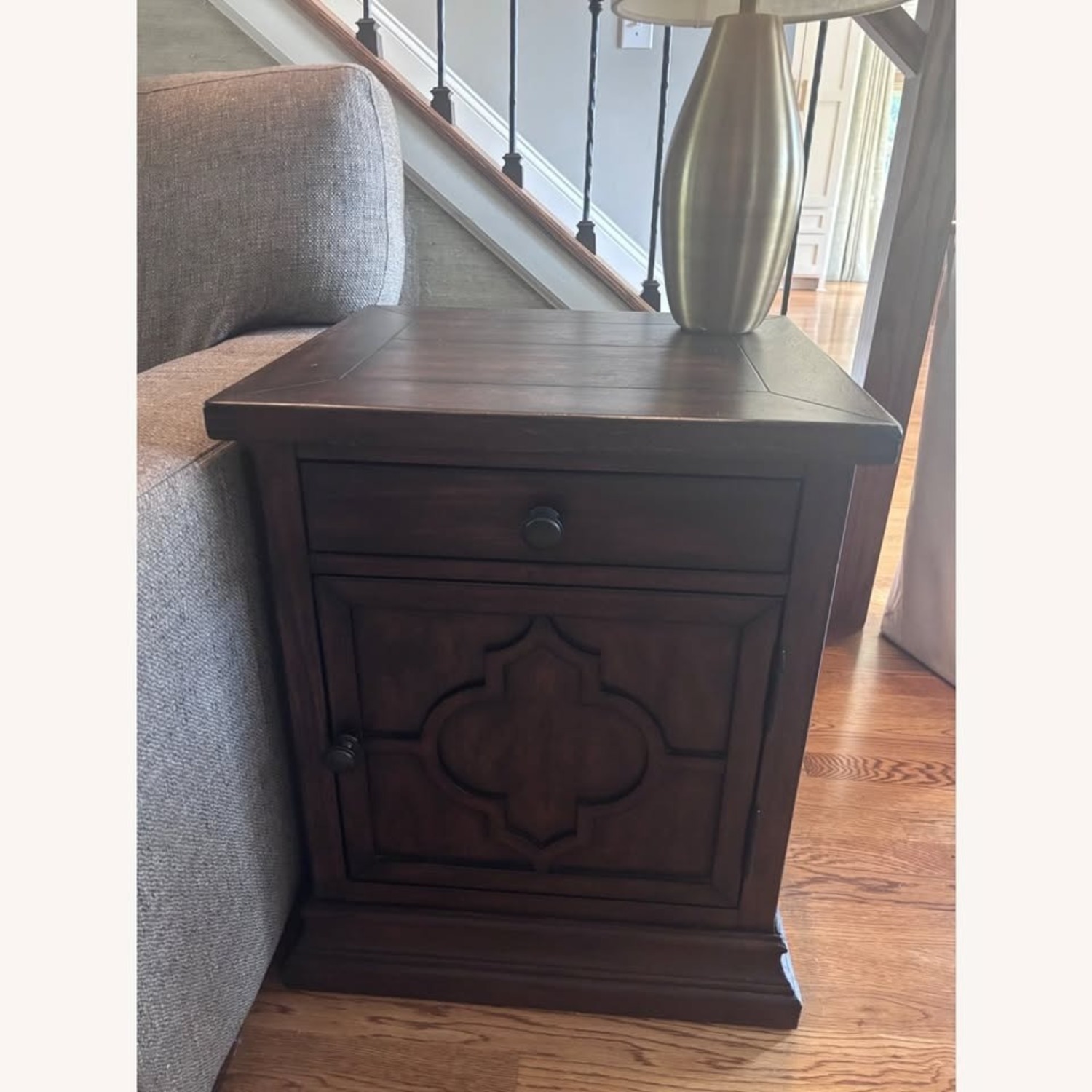 Pottery Barn Lorraine Dark Brown Wood Side Table - image-1