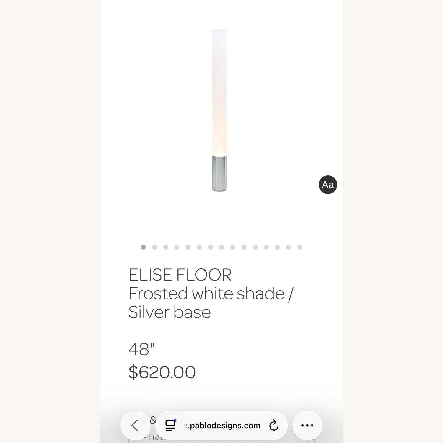 Pablo Designs Elise White Metal Floor Lamp - image-6