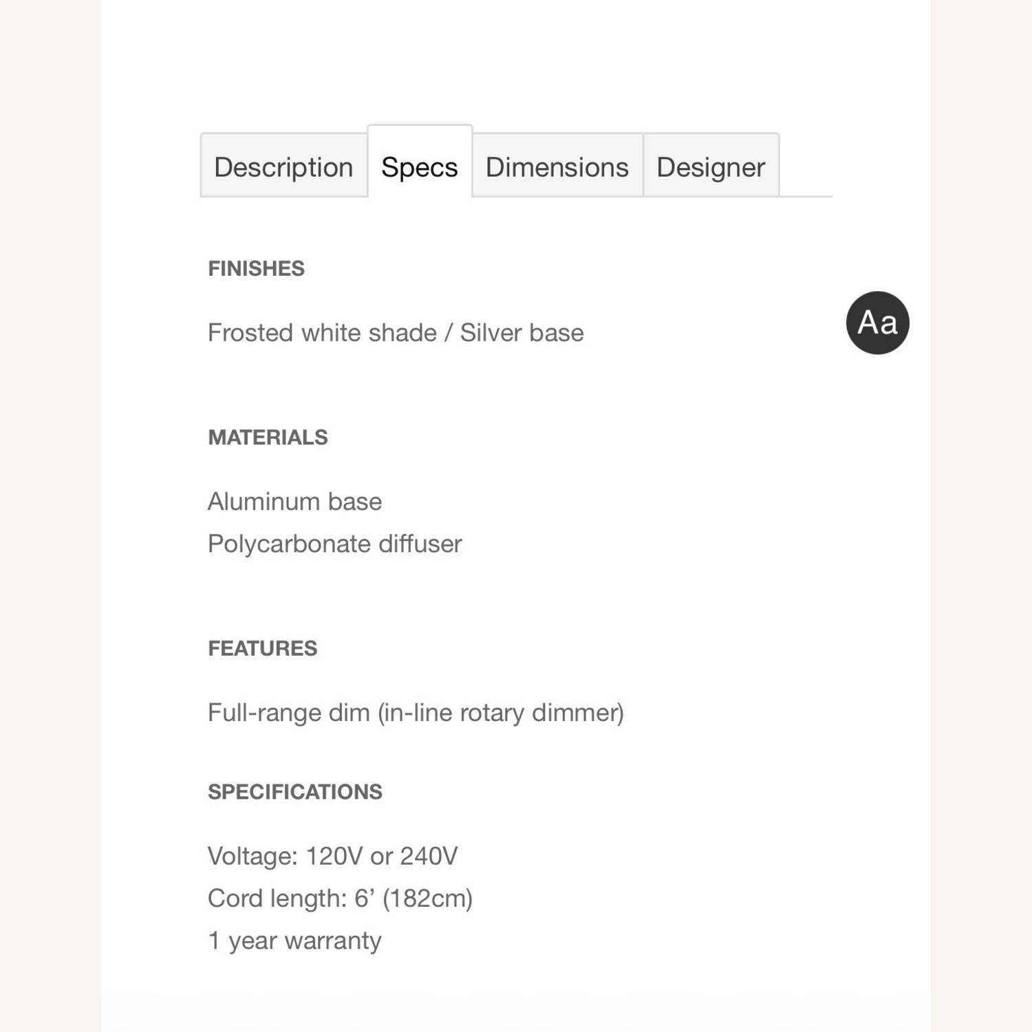 Pablo Designs Elise White Metal Floor Lamp - image-2