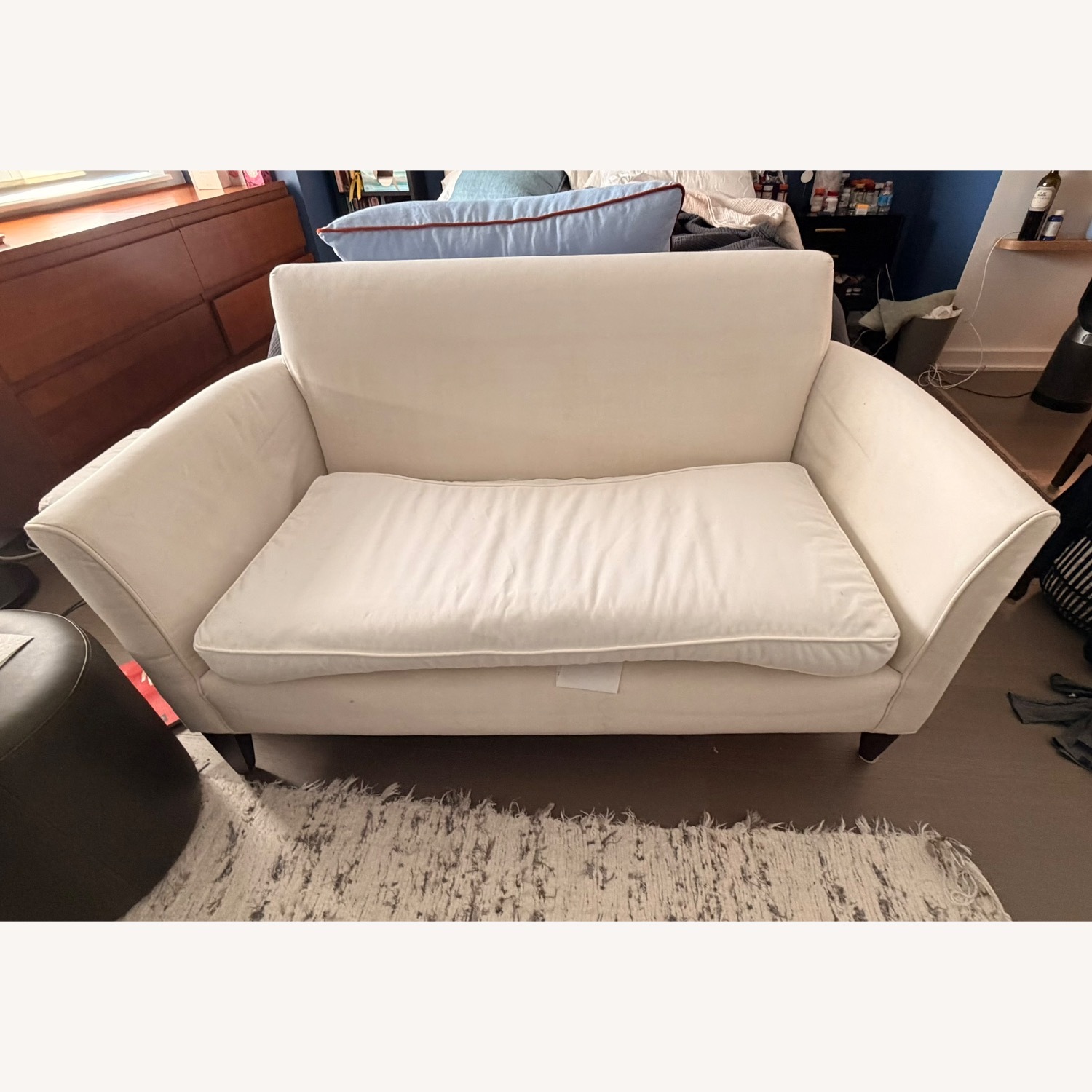 Pottery Barn Marcel White Fabric Loveseat - image-1