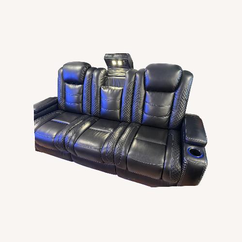 Used Ashley Furniture Black Leather Loveseat for sale on AptDeco