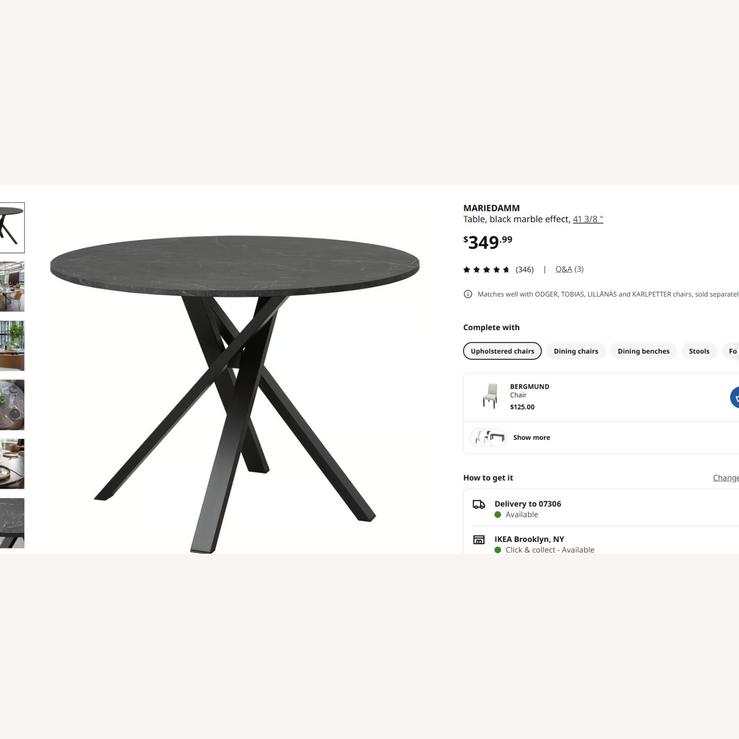 IKEA Mariedamm Black Wood Dining Table - image-5