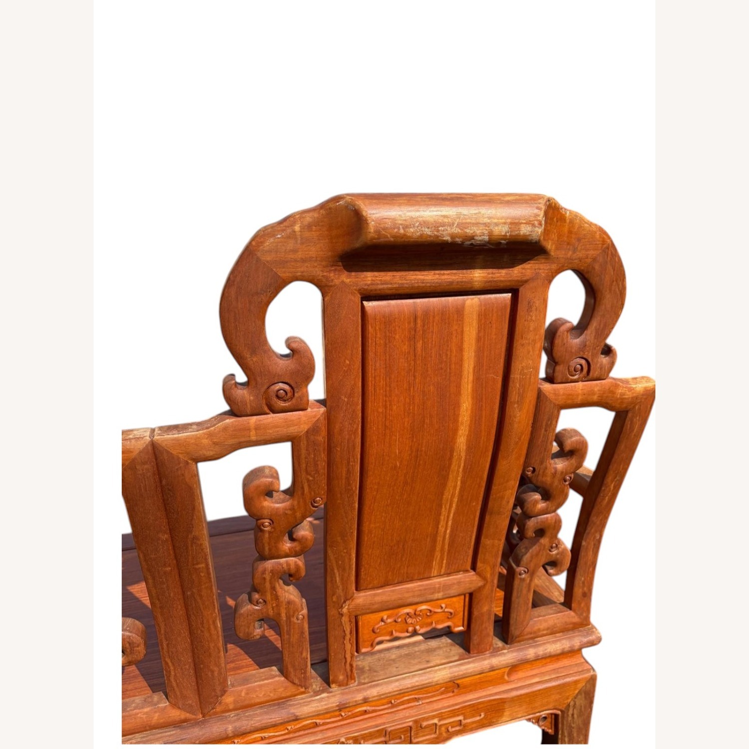 Asian Teak & Rosewood Antique Sofa Bench - image-1