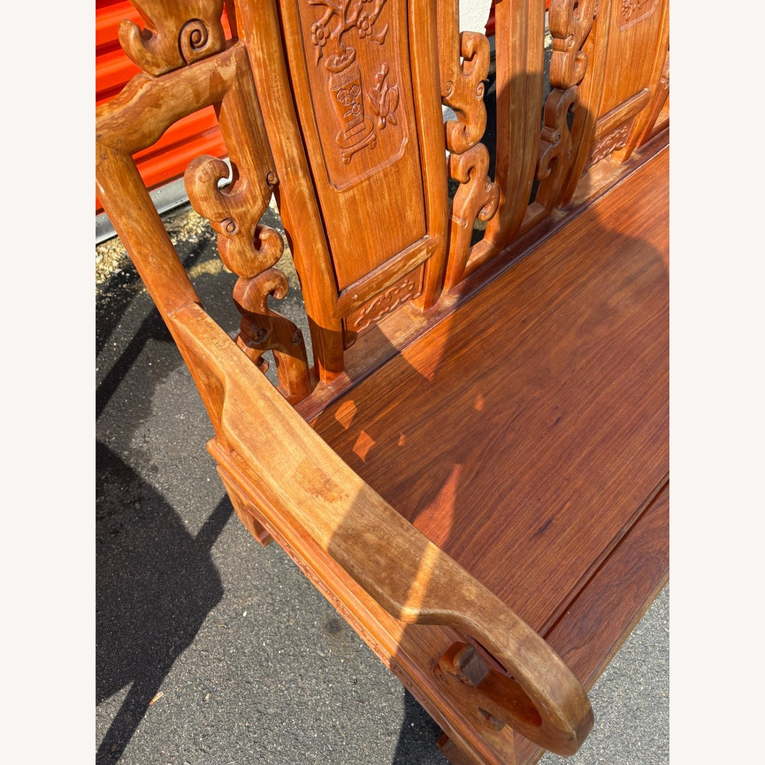 Asian Teak & Rosewood Antique Sofa Bench - image-6