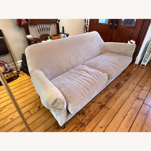 Used Crate & Barrel Apartment Size Dove Gray Sofa for sale on AptDeco