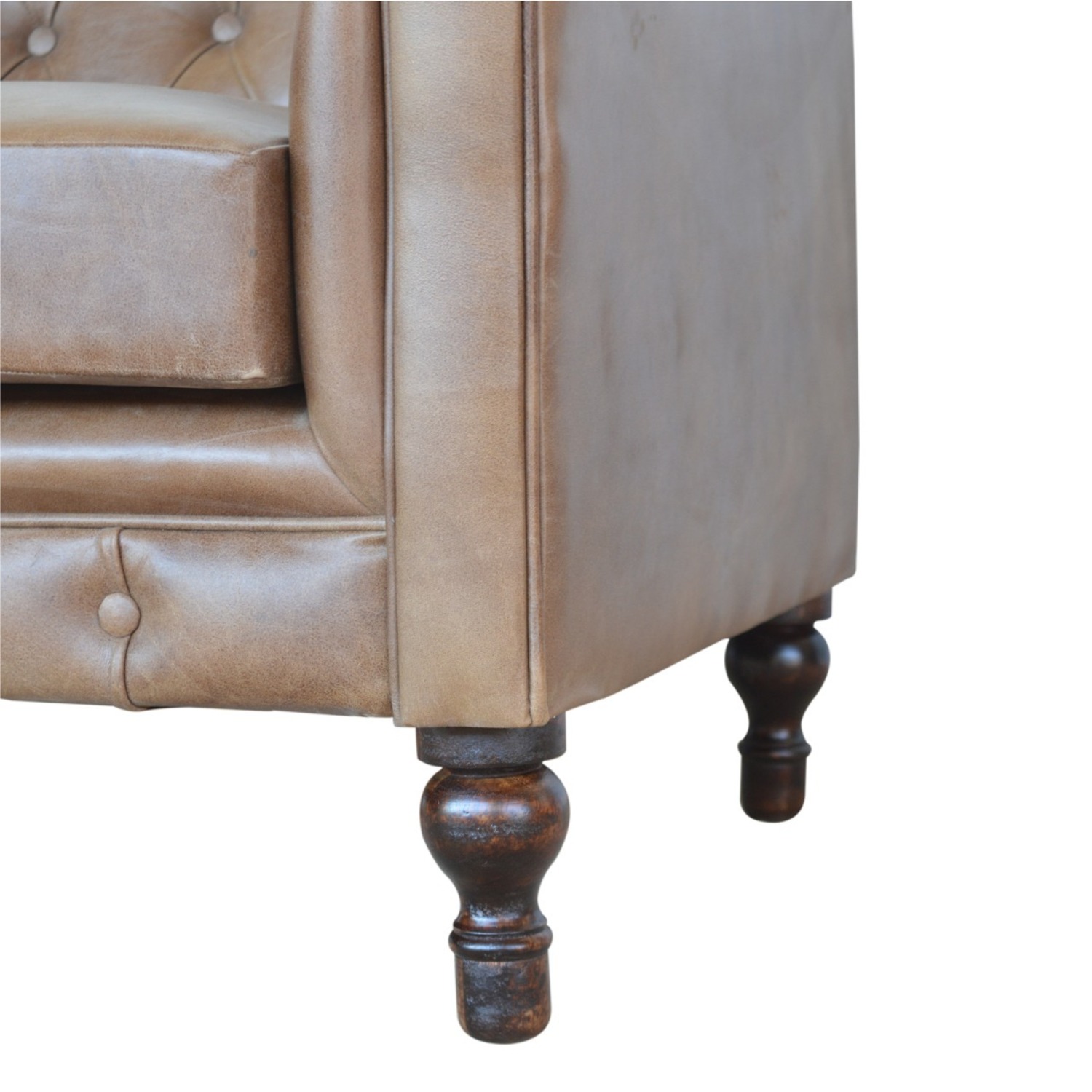 Two-Seater Leather Sofa with Tufted Detailing - image-5