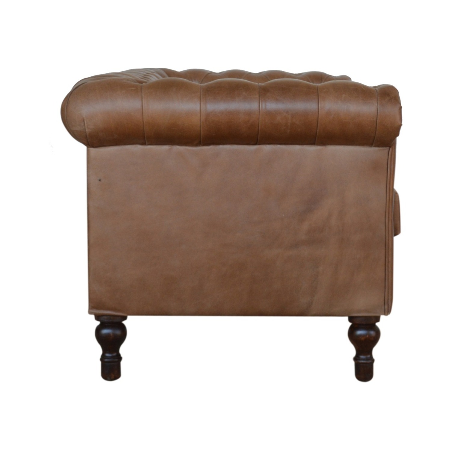 Two-Seater Leather Sofa with Tufted Detailing - image-4