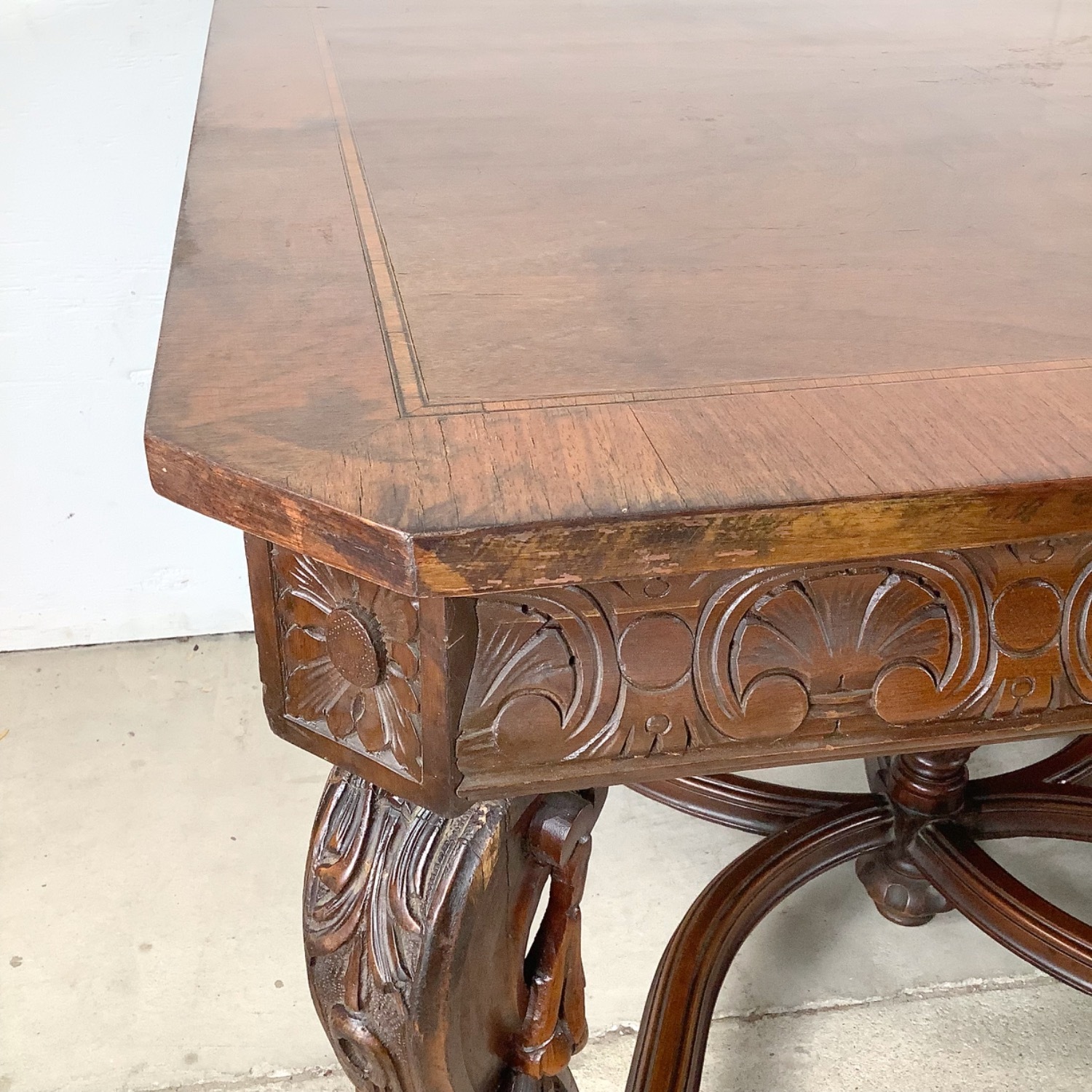 Carved Renaissance Revival 72” Dining Table - image-26