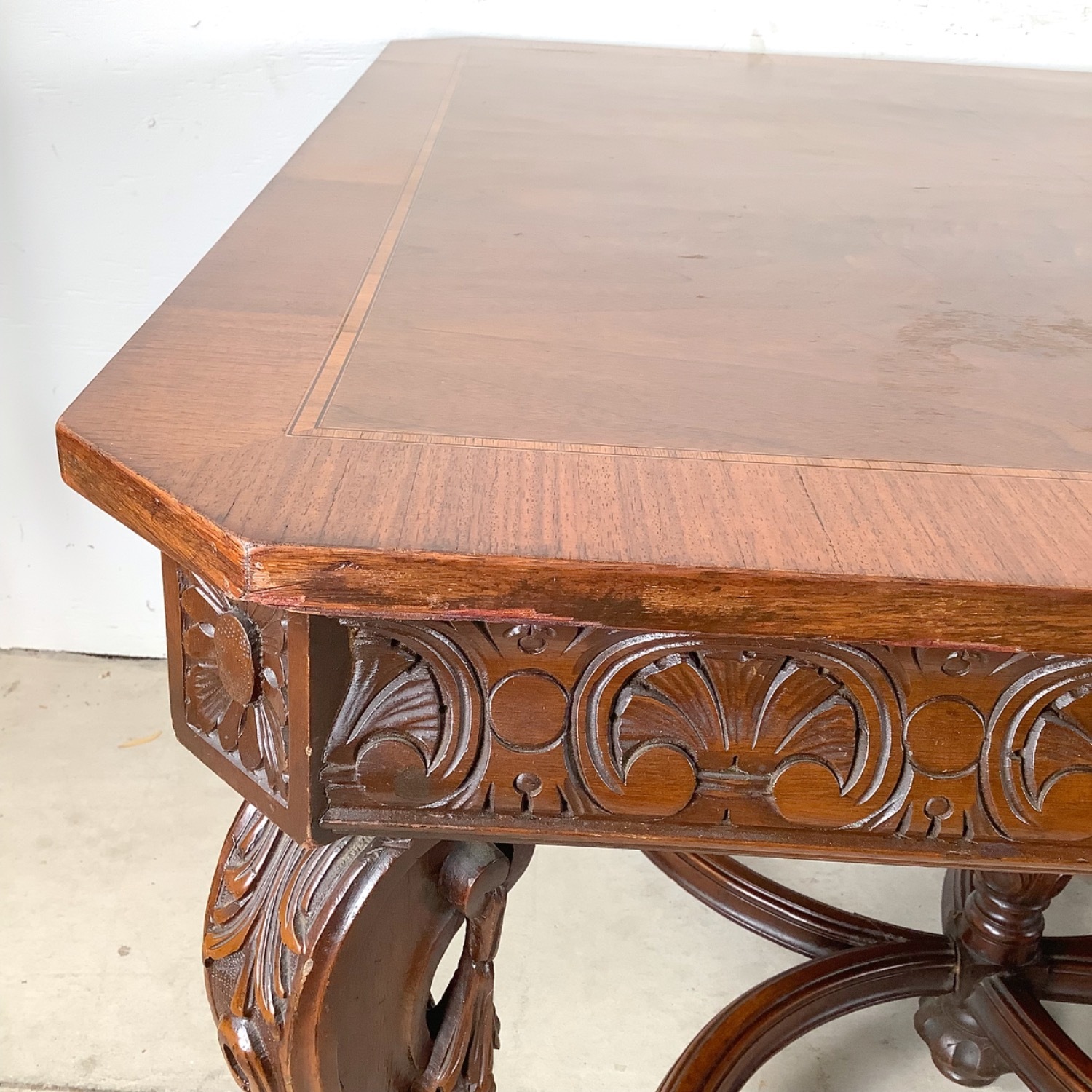 Carved Renaissance Revival 72” Dining Table - image-11