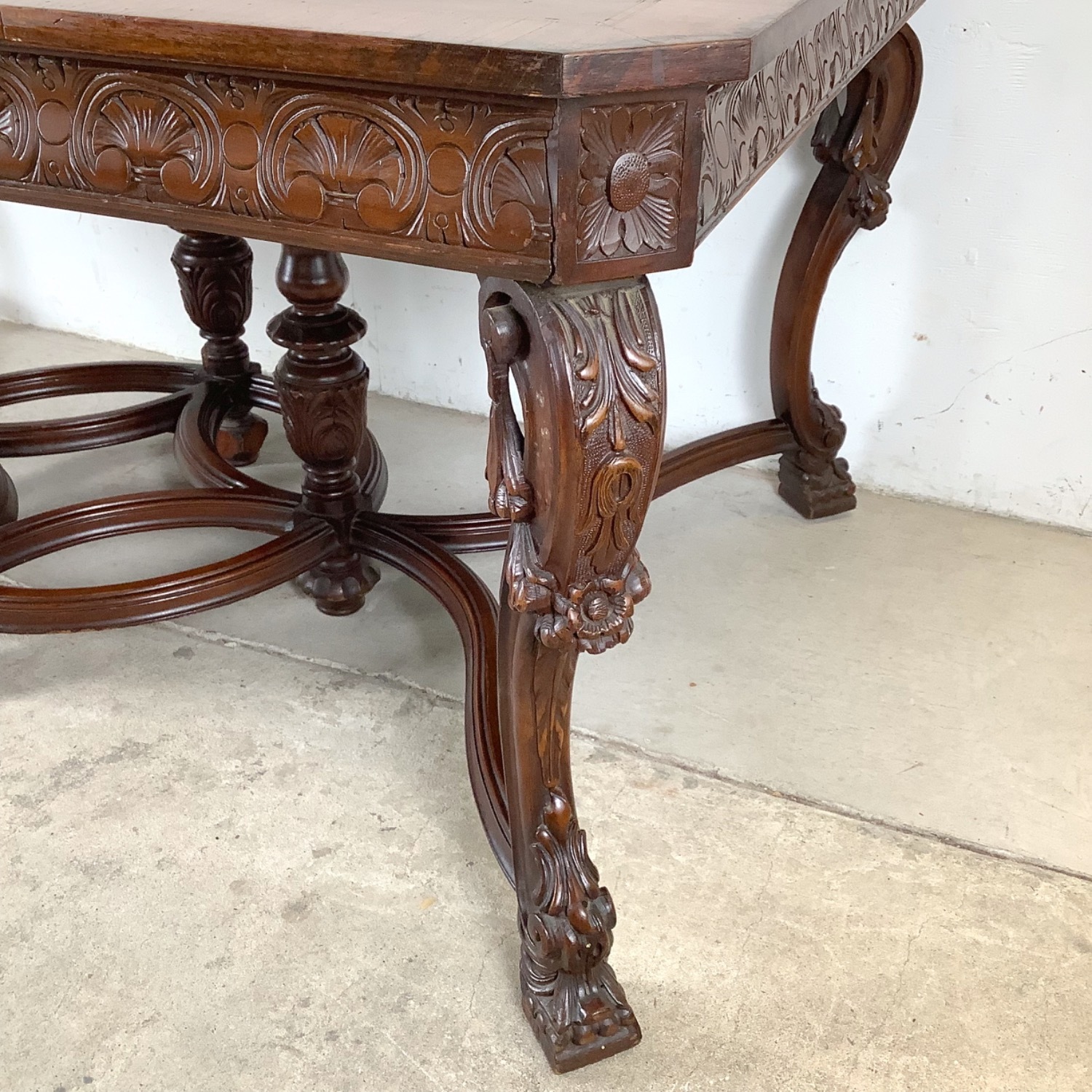 Carved Renaissance Revival 72” Dining Table - image-15