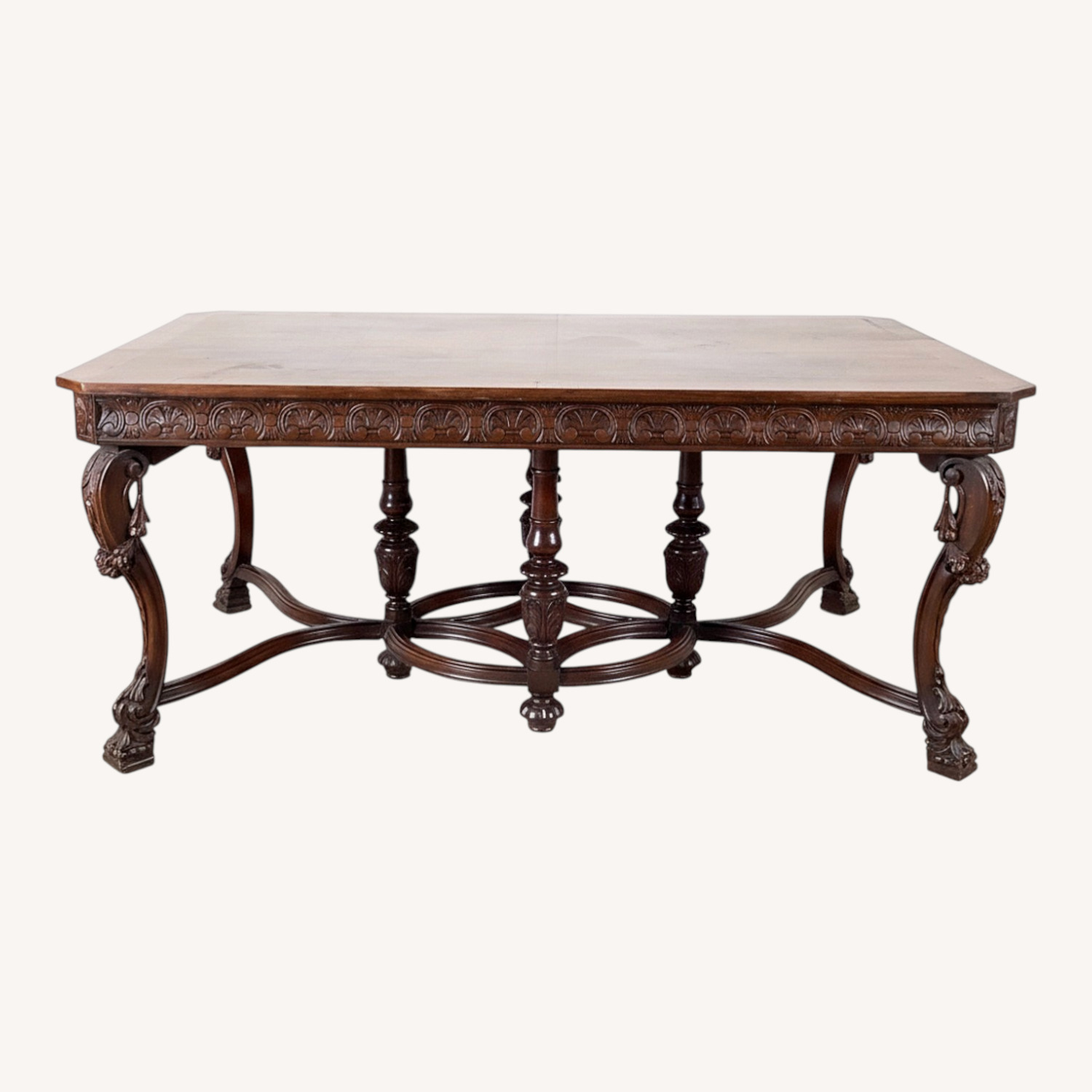 Carved Renaissance Revival 72” Dining Table - image-0