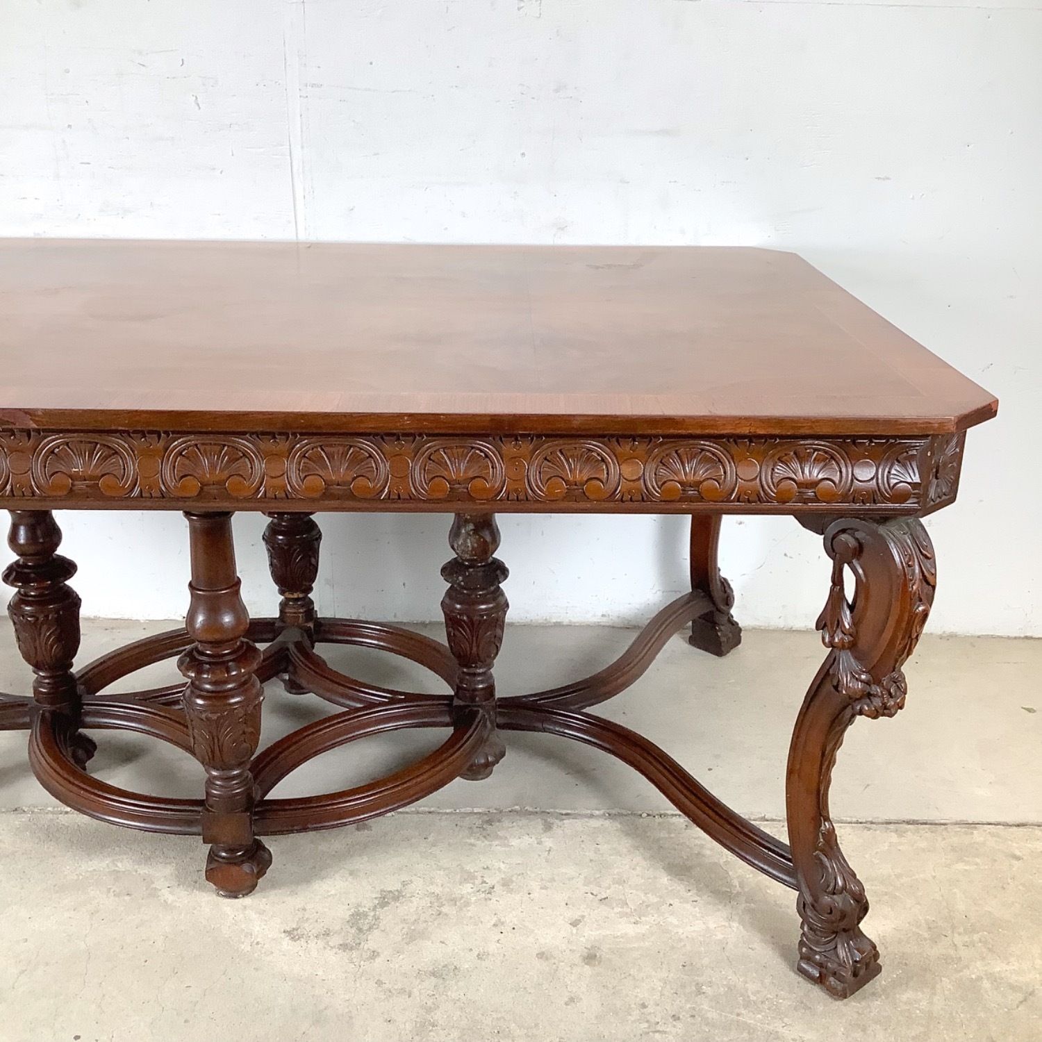 Carved Renaissance Revival 72” Dining Table - image-7