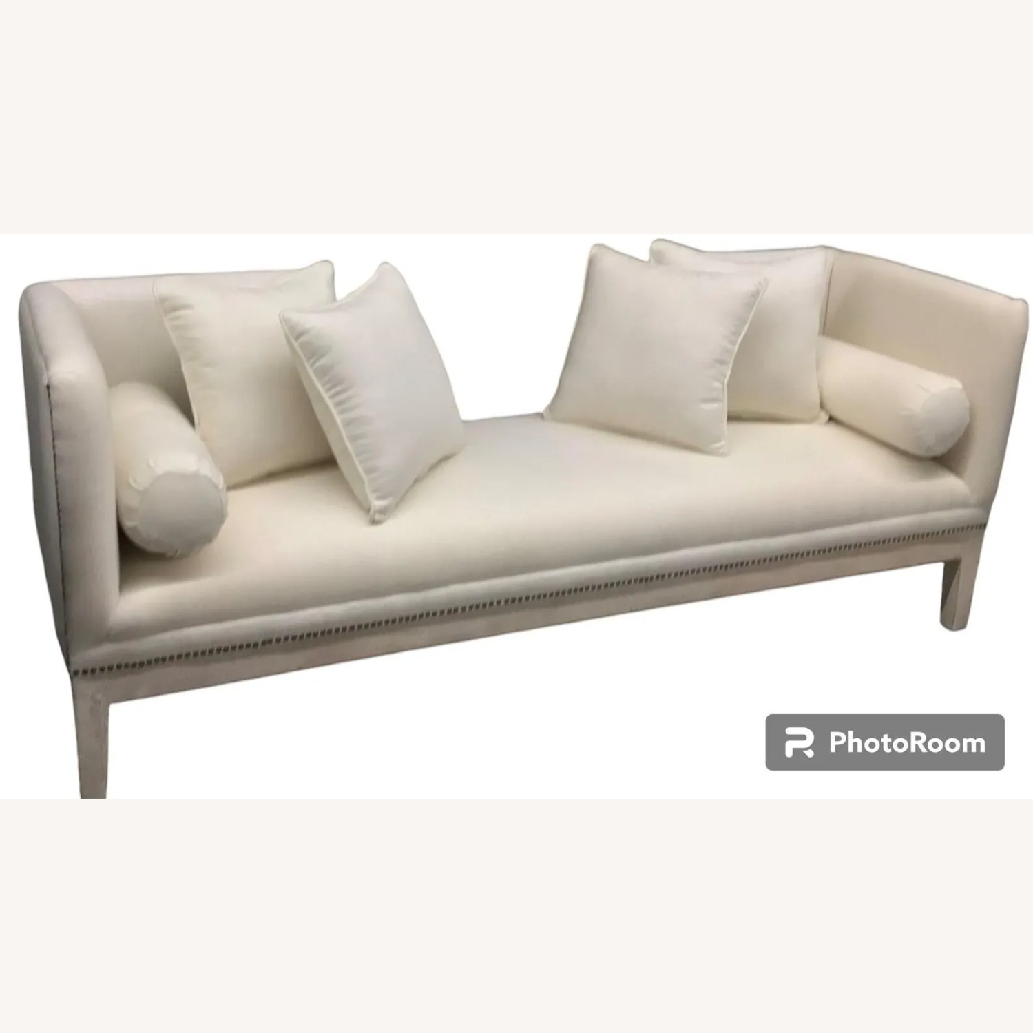 Contemporary White Backless Settee Bench - image-4