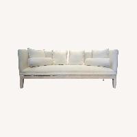 Contemporary White Backless Settee Bench