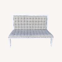 French Country High Back Tufted Settee