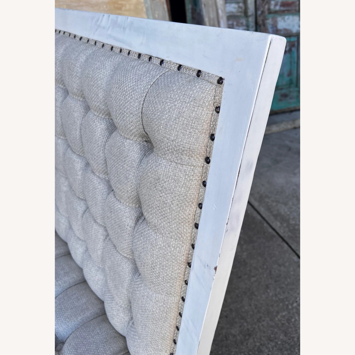 French Country High Back Tufted Settee - image-3