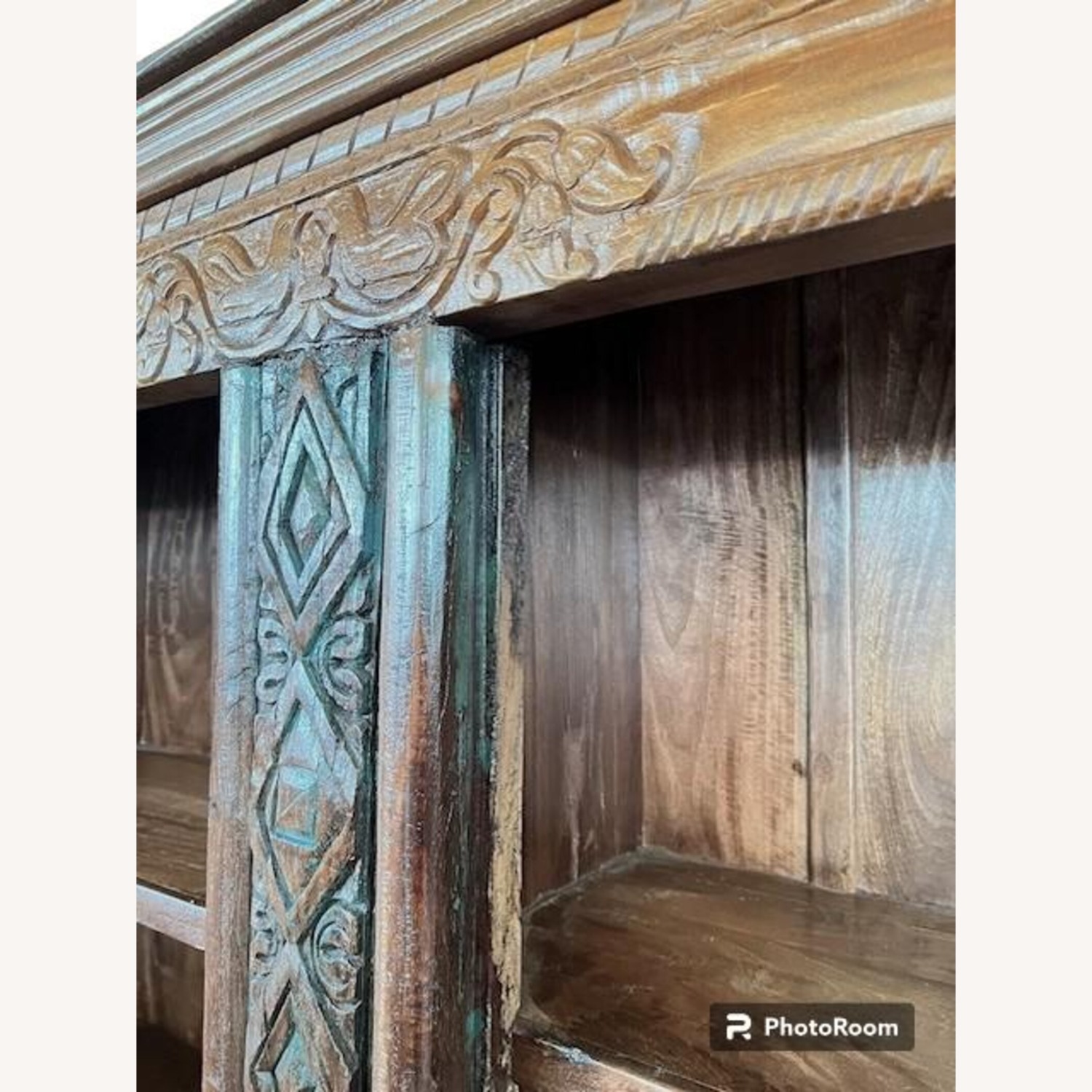 Rustic Solid Wood Repurposed Display Cabinet - image-3