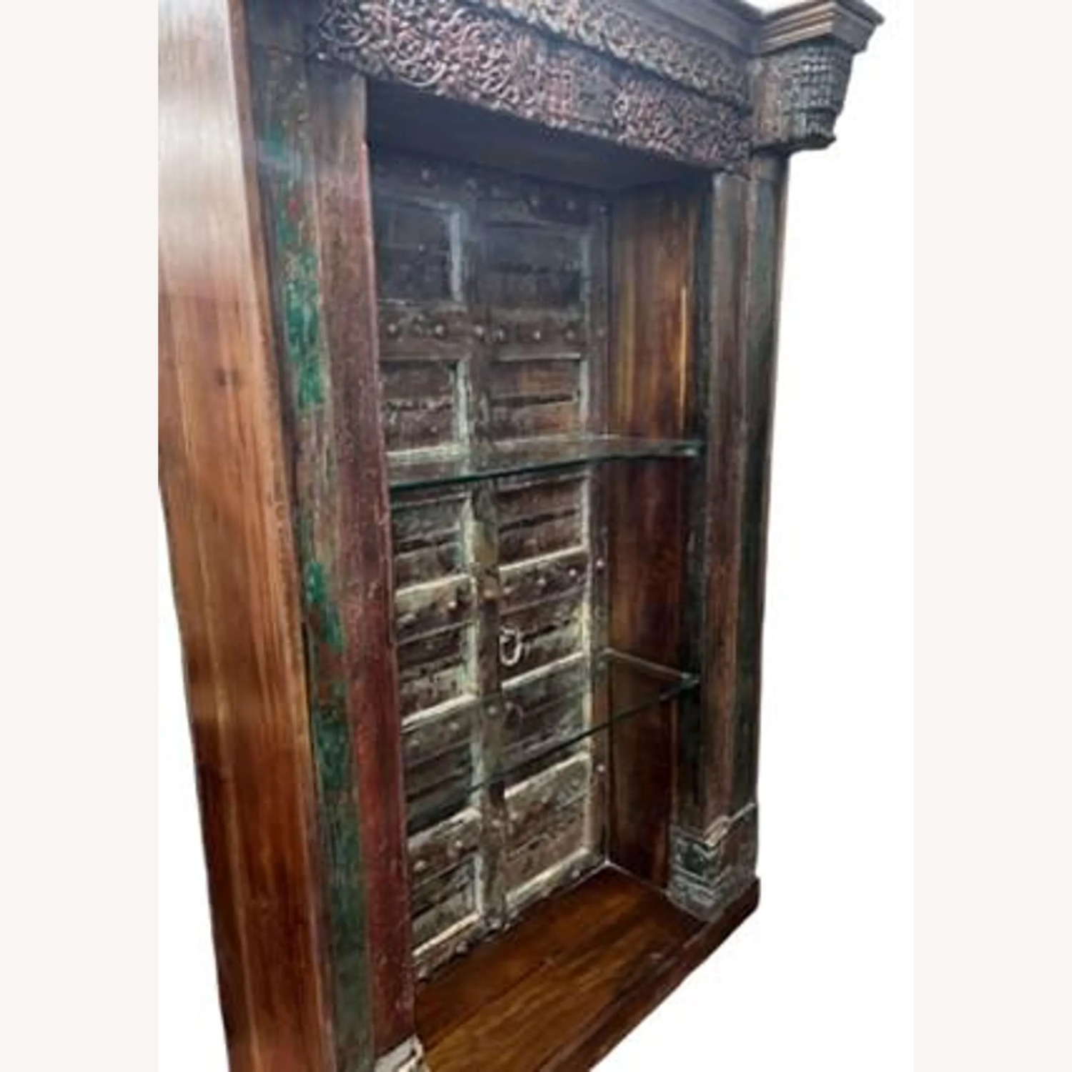 Solid Wood With Glass Shelf Bookcase - image-5