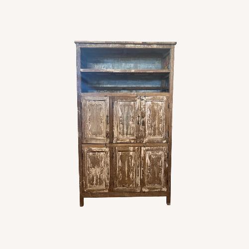Used Rustic Mango Wood Farmhouse Cupboard for sale on AptDeco