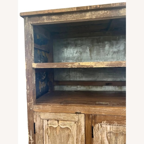 Used Rustic Mango Wood Farmhouse Cupboard for sale on AptDeco
