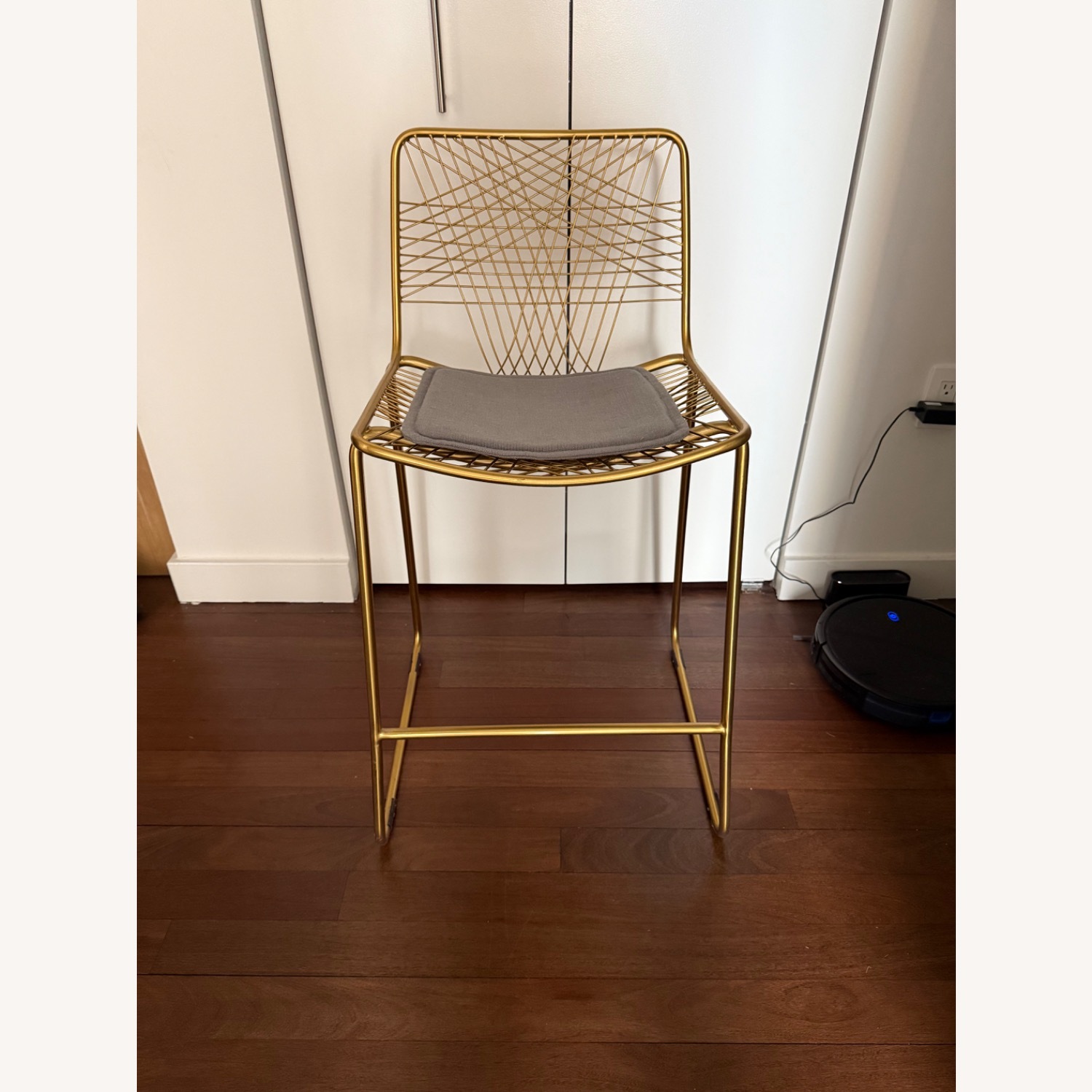 CB2 Alpha Gold Brass Dining Chairs - image-2