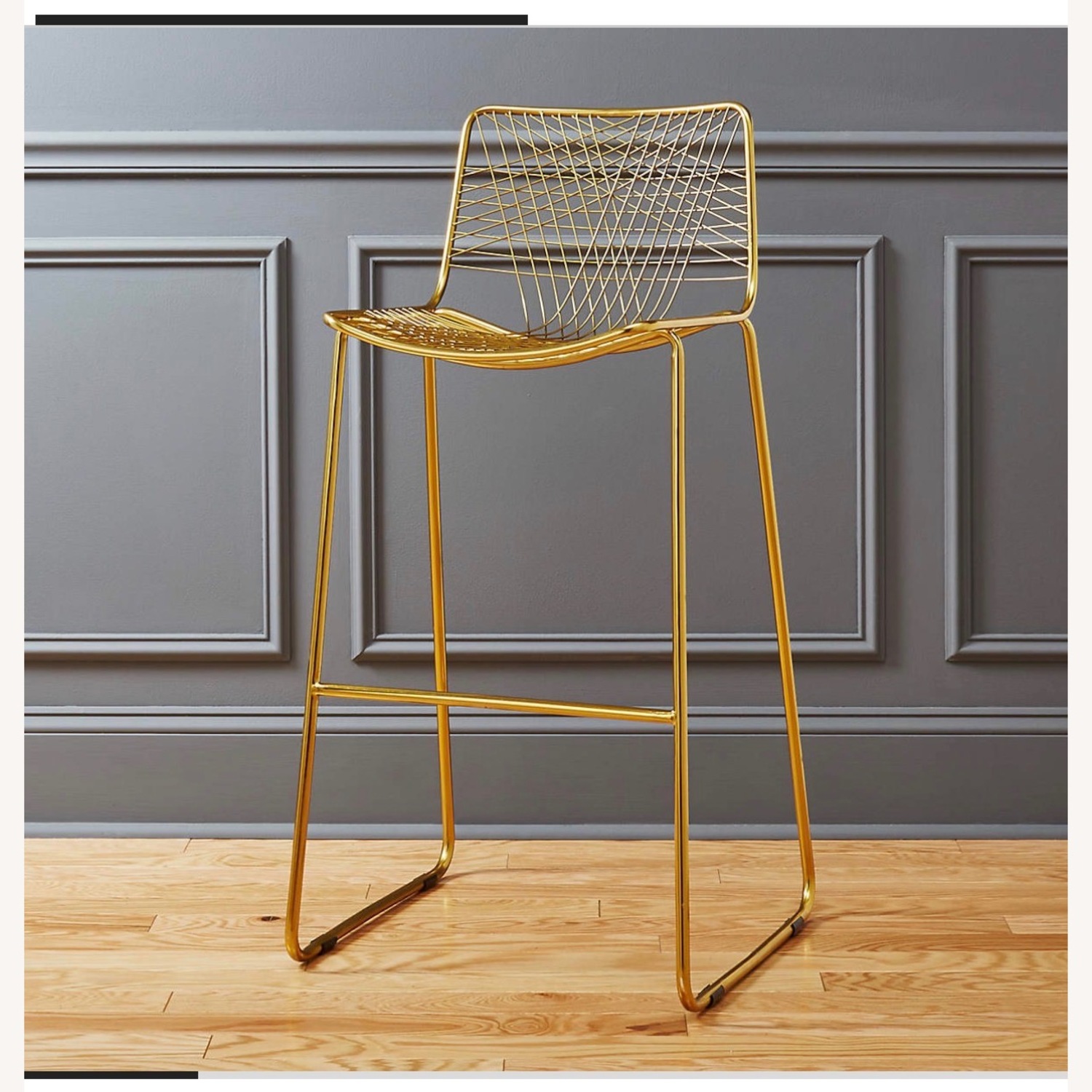 CB2 Alpha Gold Brass Dining Chairs - image-3