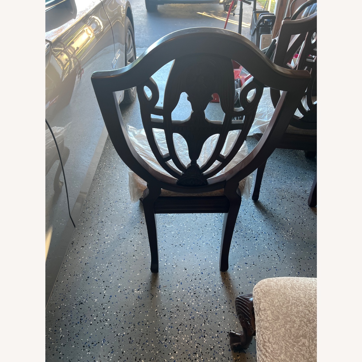 American Standard Dark Brown Wood Dining Chairs - image-5