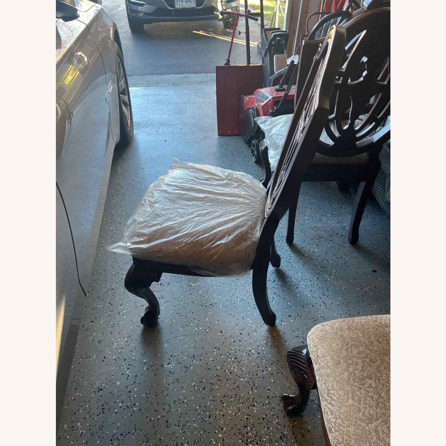 American Standard Dark Brown Wood Dining Chairs - image-4