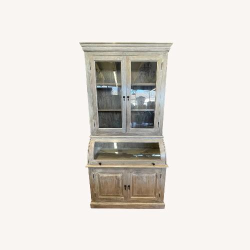 Used Coastal Cottage Curved Glass Kitchen Cupboard for sale on AptDeco