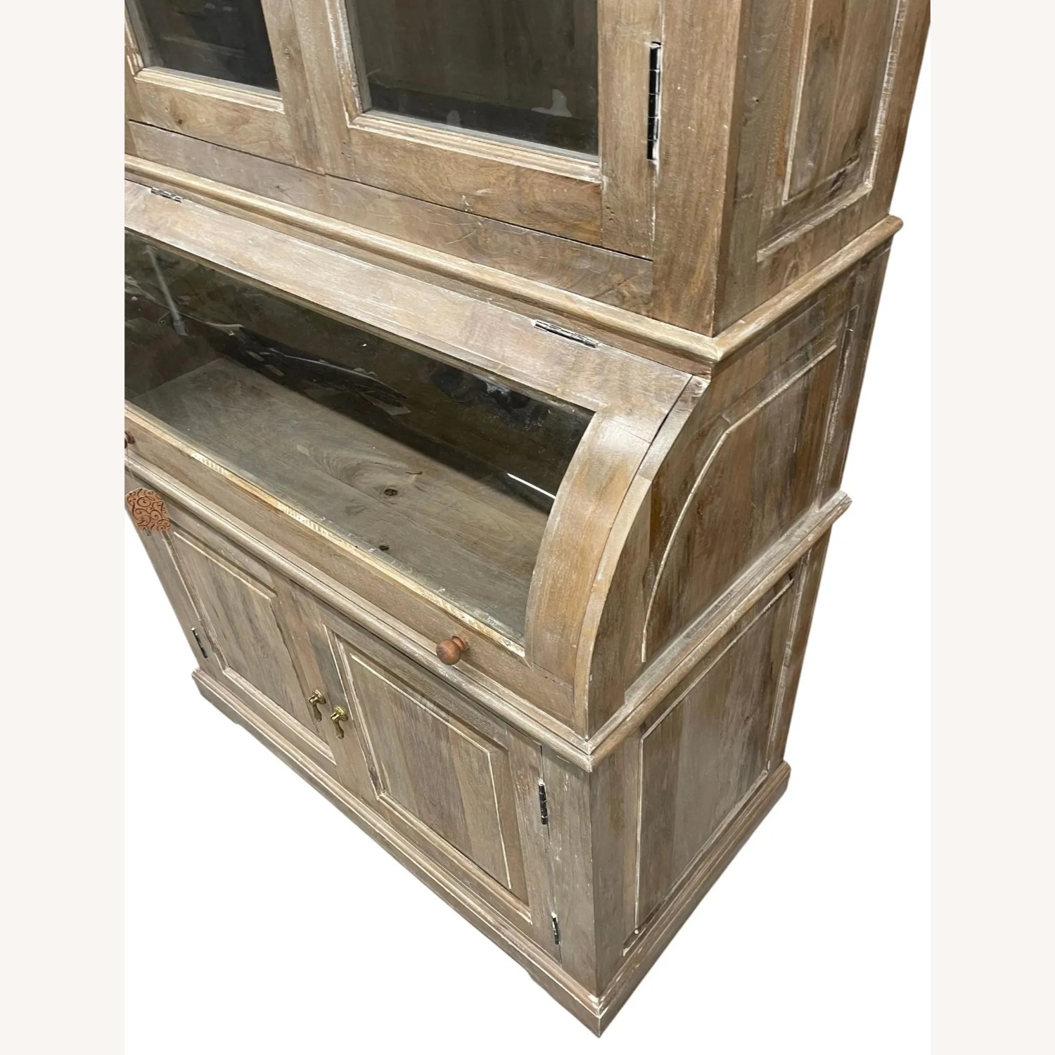 Coastal Cottage Curved Glass Kitchen Cupboard - image-6