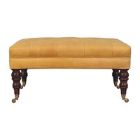 Honey Caramel Buffalo Leather Ottoman