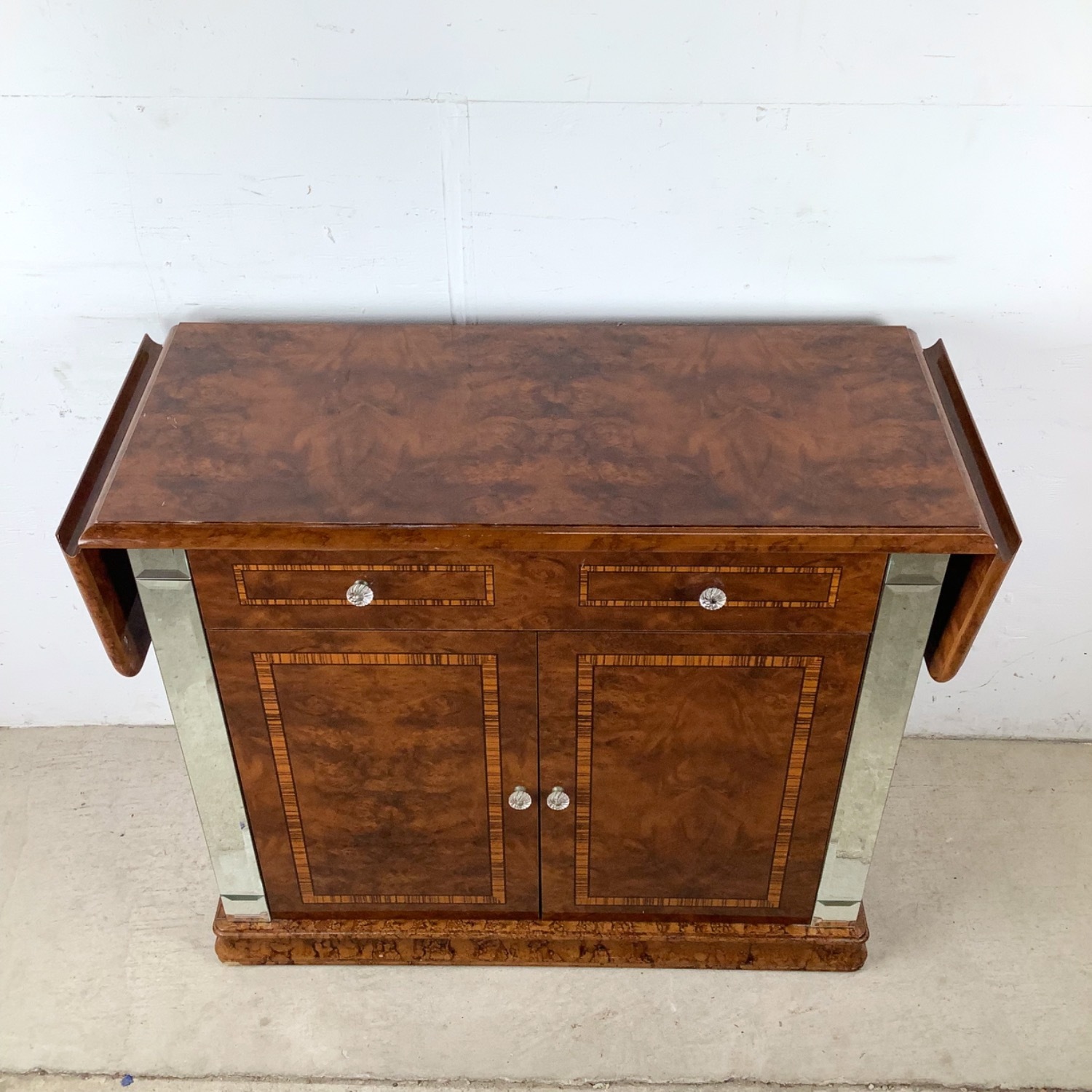 ALF Italia Burl and Mirror Console or Bar - image-3