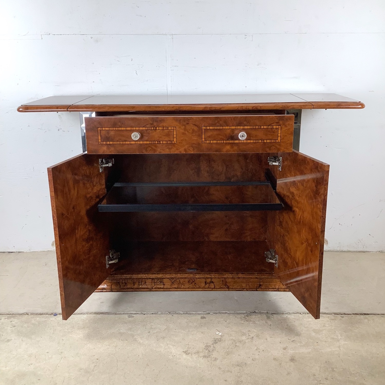 ALF Italia Burl and Mirror Console or Bar - image-4