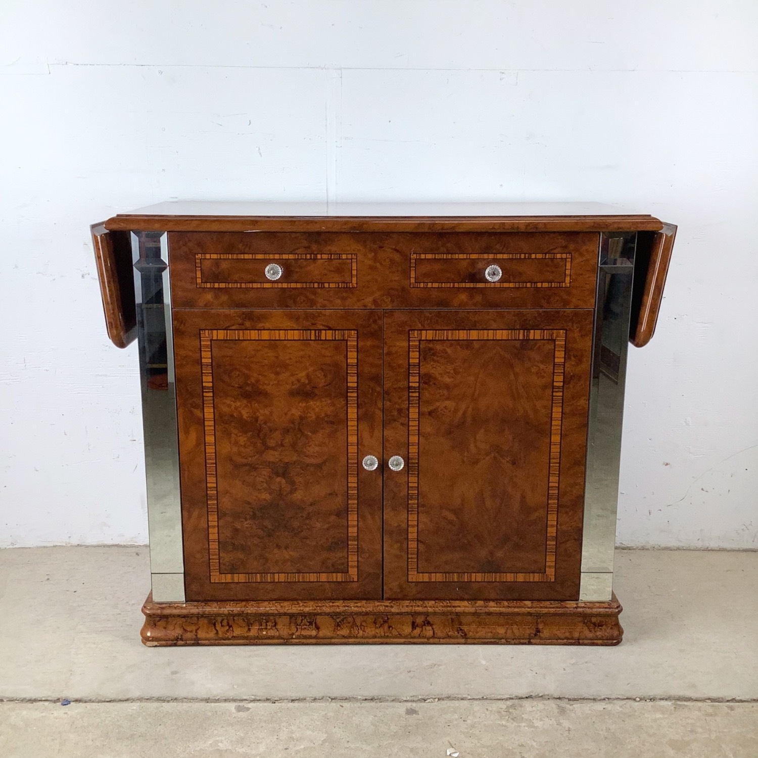 ALF Italia Burl and Mirror Console or Bar - image-2