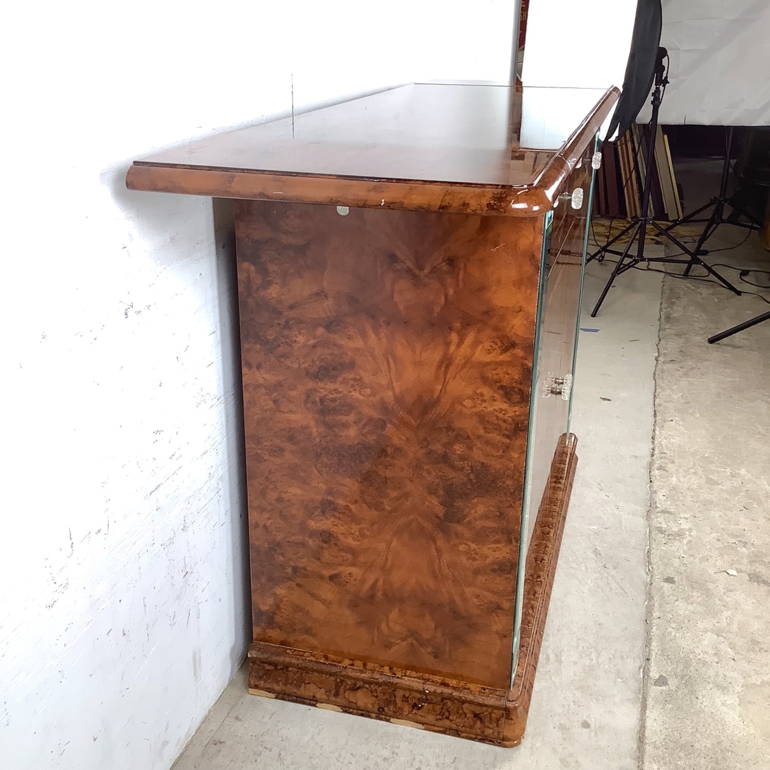 ALF Italia Burl and Mirror Console or Bar - image-6