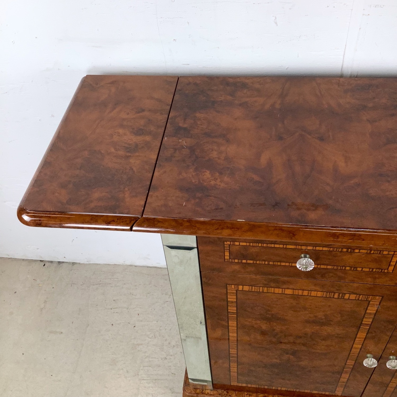 ALF Italia Burl and Mirror Console or Bar - image-9